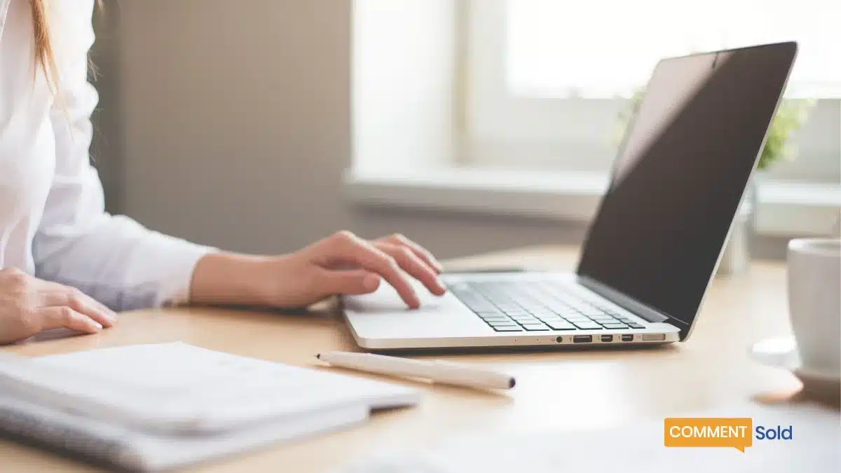 person typing on a computer