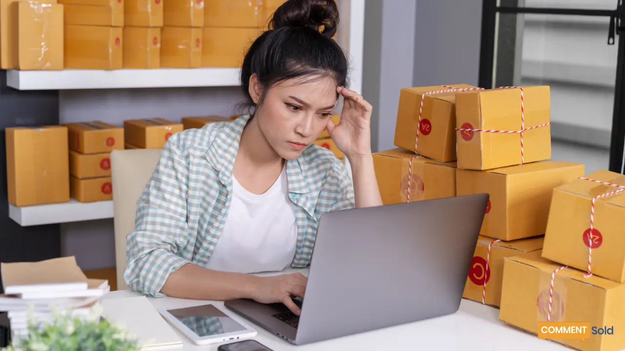 woman preparing packages for shipping