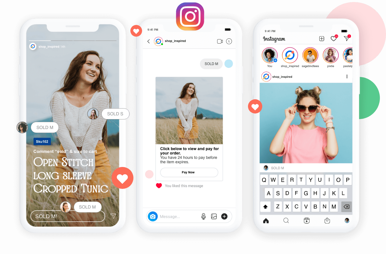 comment selling on Instagram stories and posts