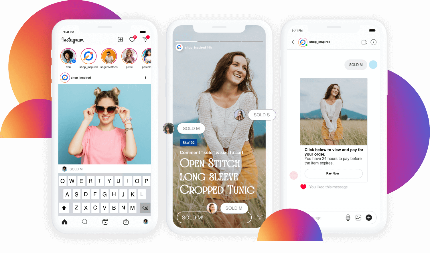 comment selling on instagram posts and stories