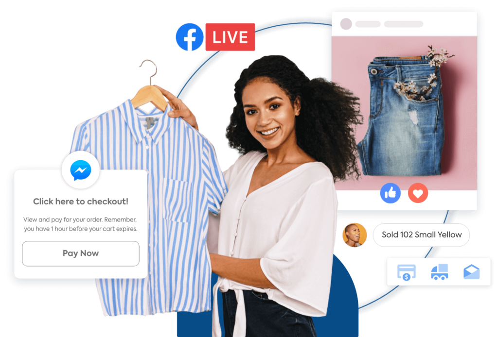 facebook live sale and comment selling with automatic invoice