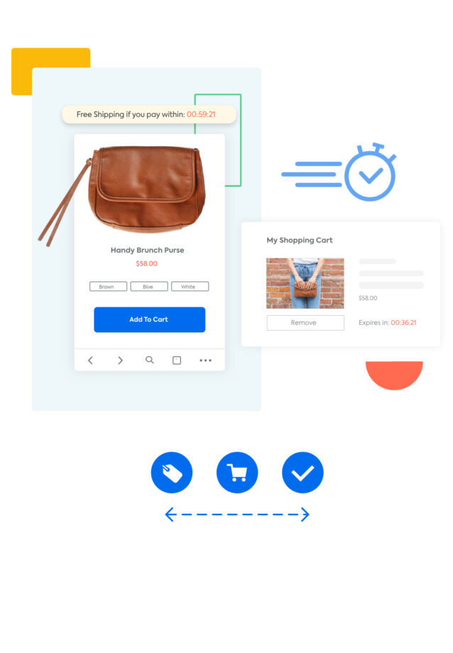 An automated marketing email thanking a customer for their purchase and a happy woman