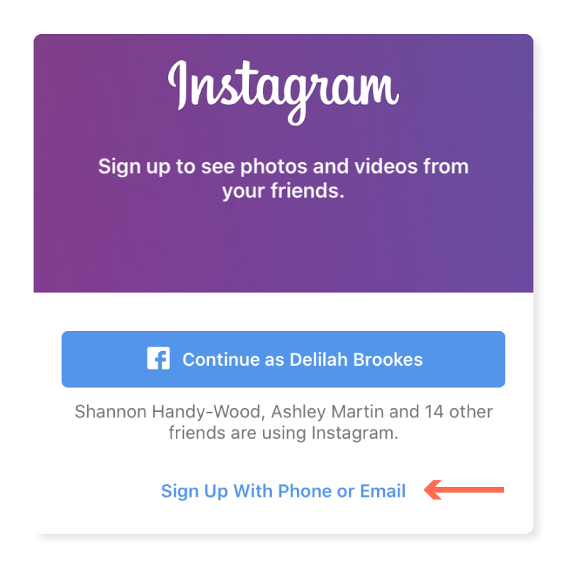 How to sign up for an Instagram business account using an email address.
