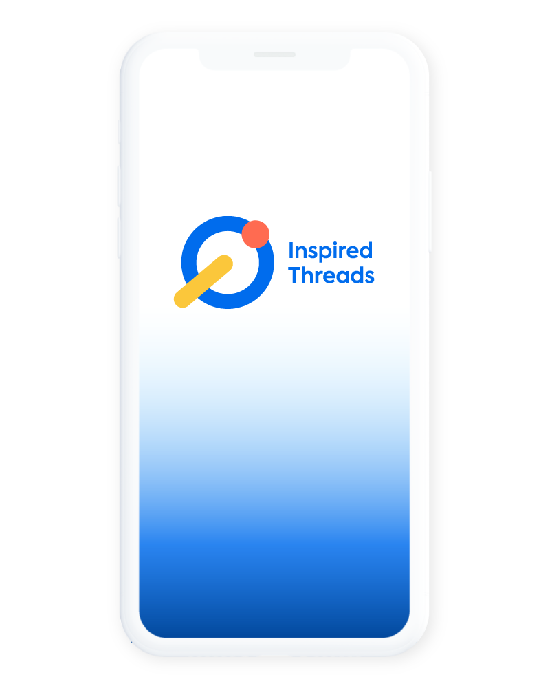 Inspired Threads keeps their launch image design simple and clean by using their logo against a color gradient.