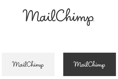 MailChimp's brand spec sheet shows their logo in differing colors