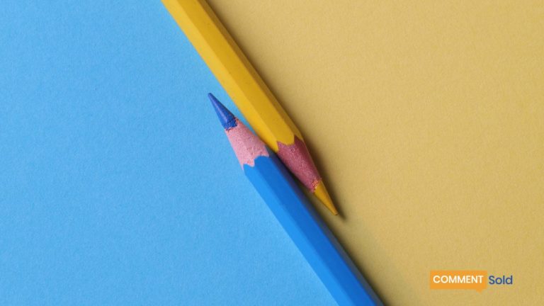 blue and yellow pencils commentsold