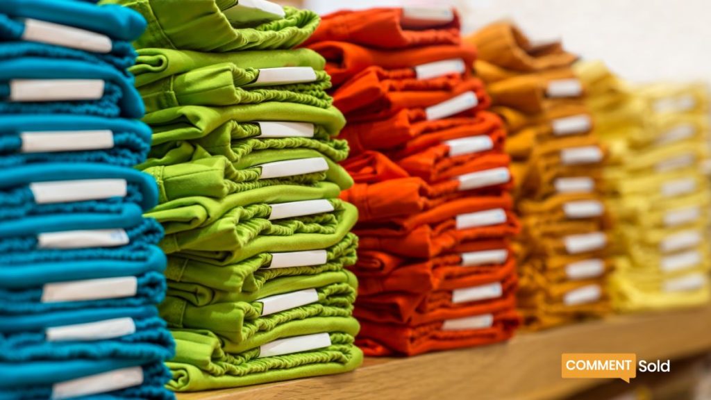 colored stacks of clothing