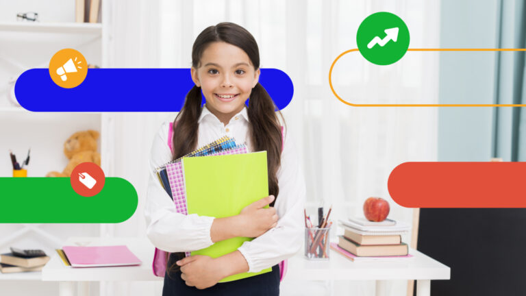 girl holding notebooks ready for school