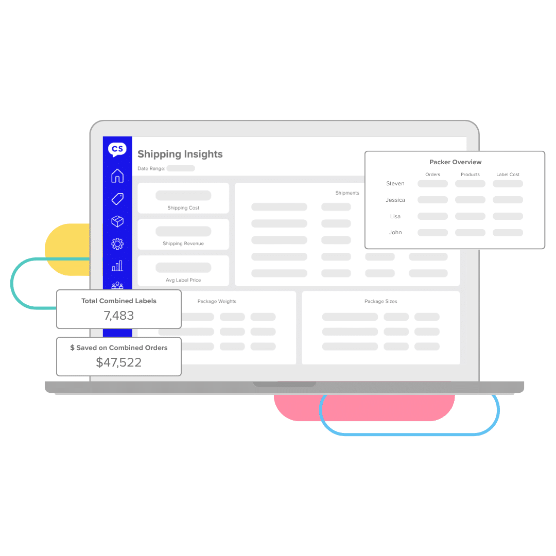 A view of the Shipping setting tab in the CommentSold dashboard with a checkout screen