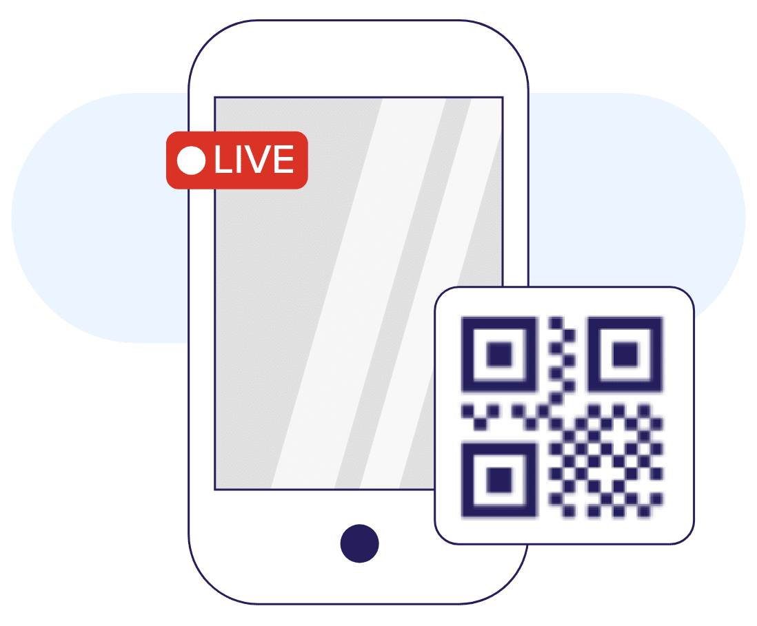 Invite guests to join your live stream on the fly with auto-generated QR codes and links.
