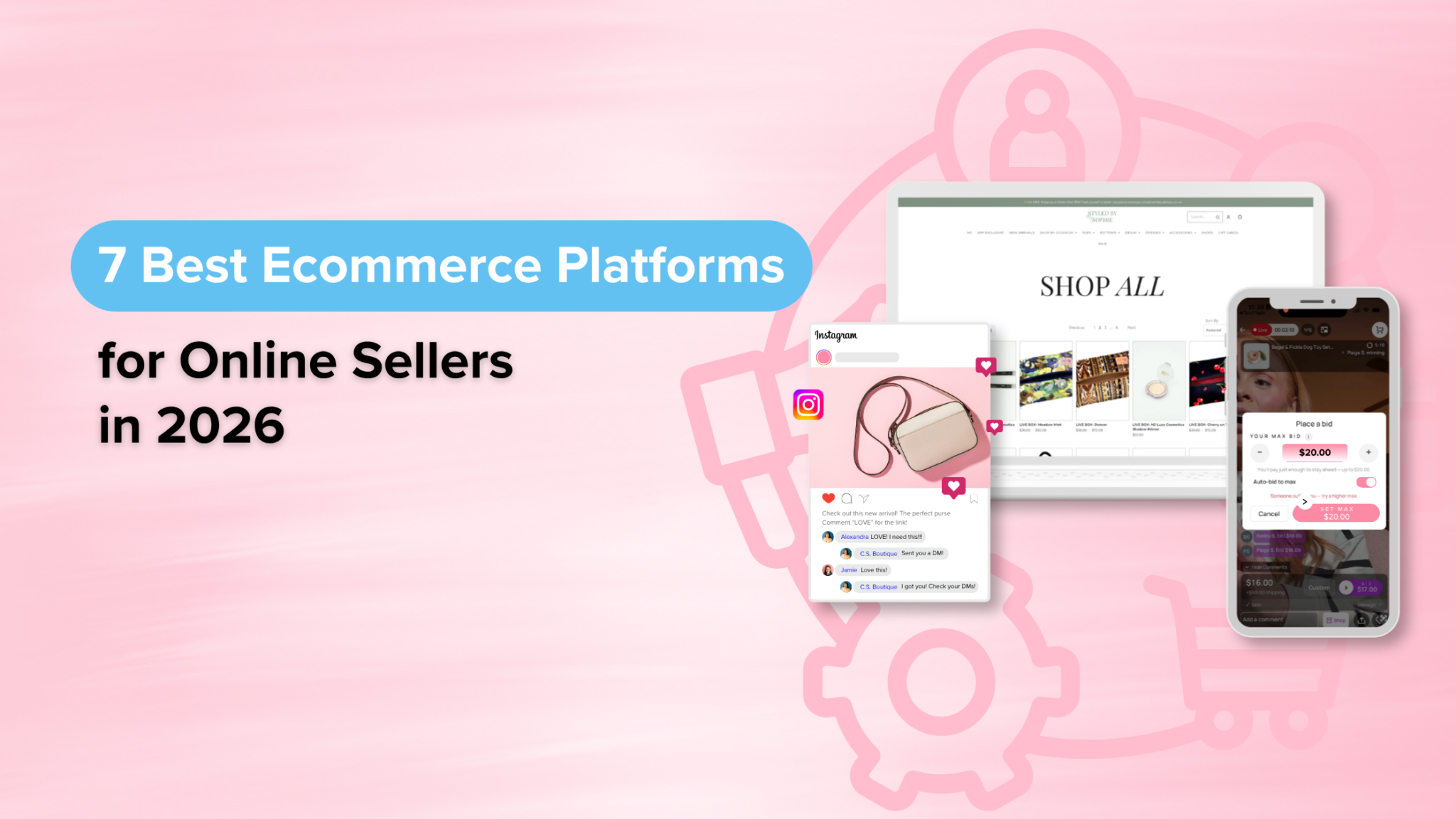 Best ecommerce platform for online sellers comparison chart in CommentSold