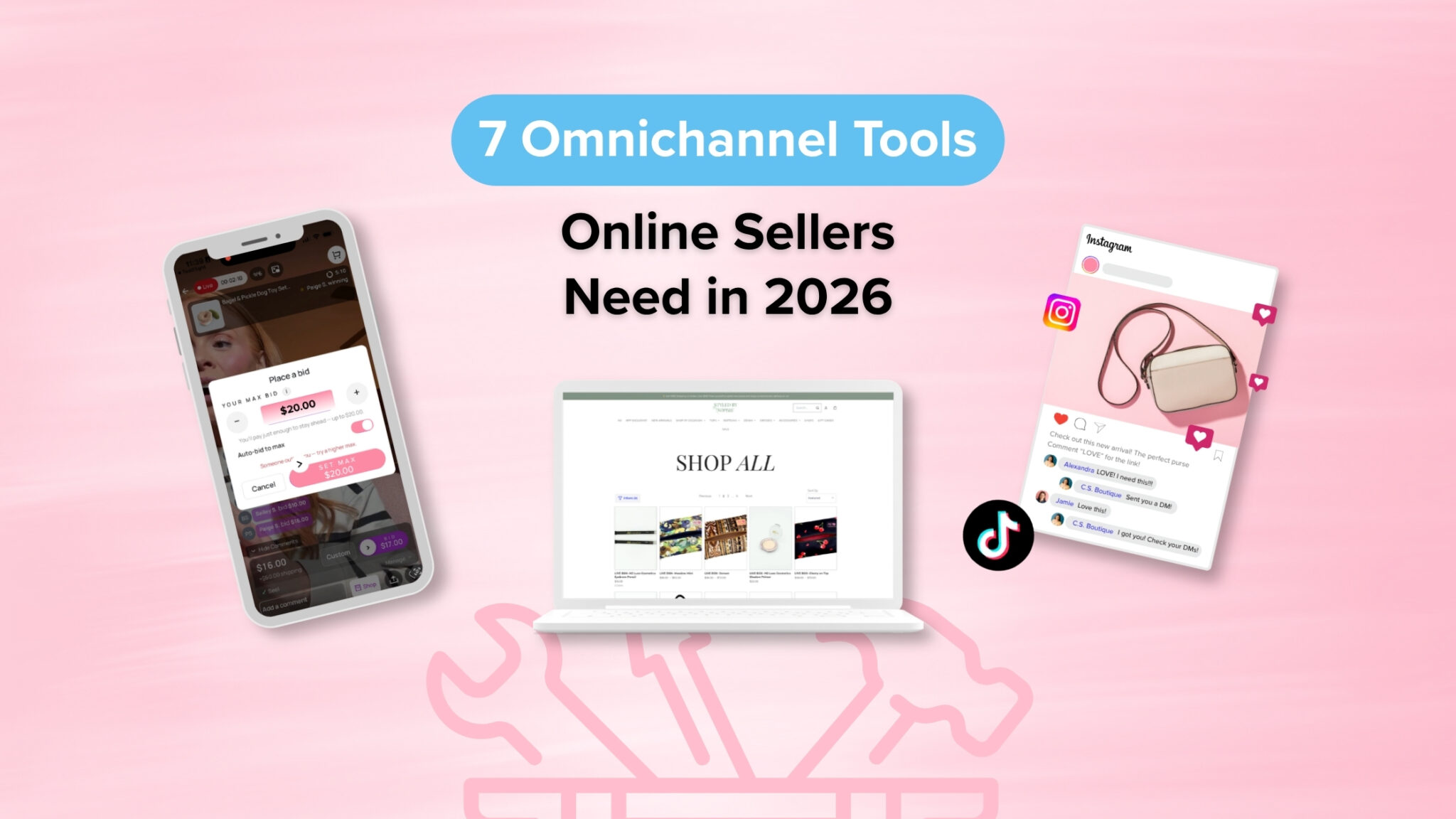 Online seller using omnichannel tools to manage live selling, mobile app, and website orders in one platform