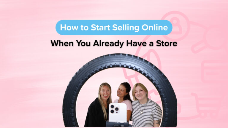 Store owner going live to start selling online from her shop