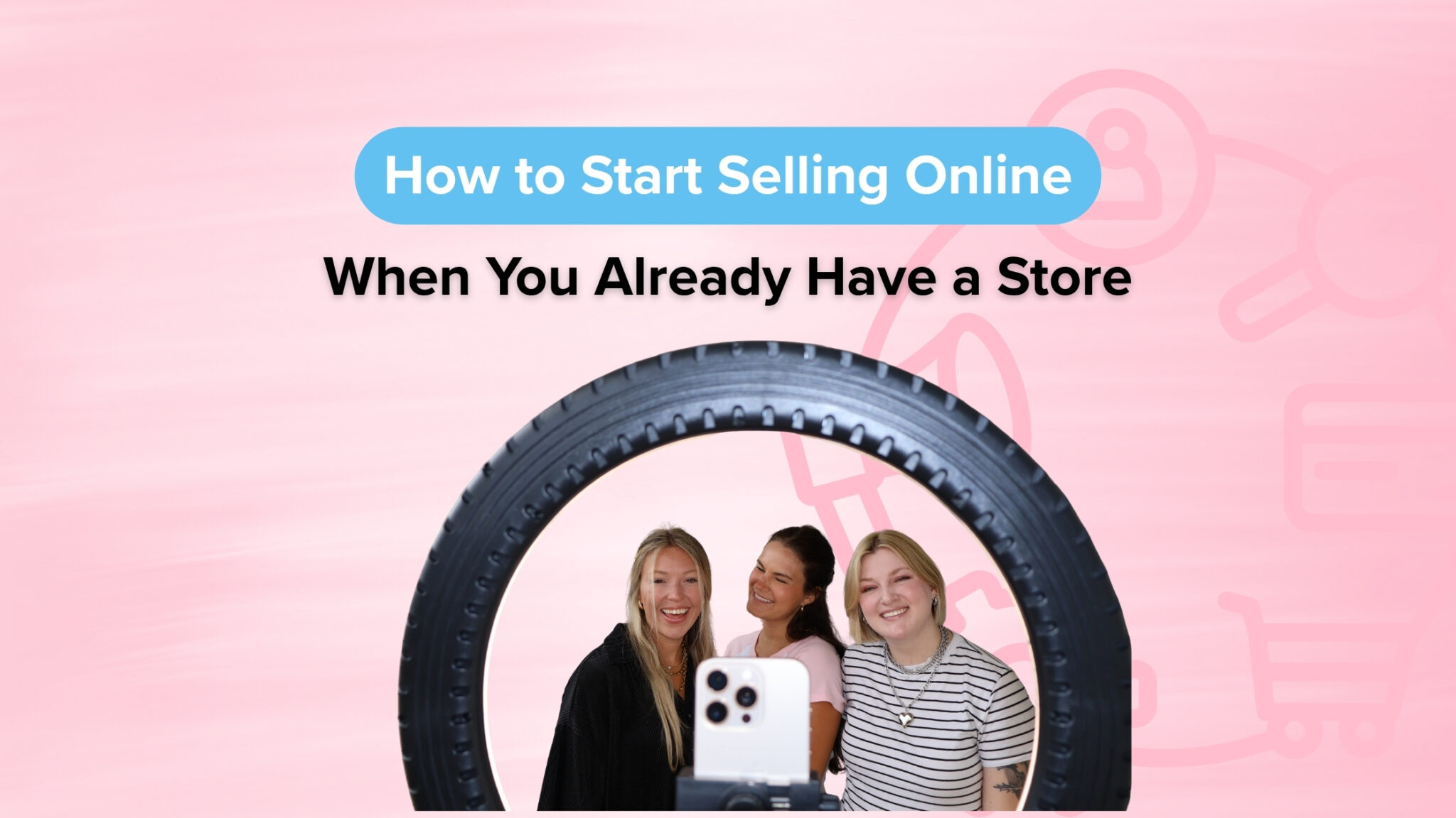 Store owner going live to start selling online from her shop